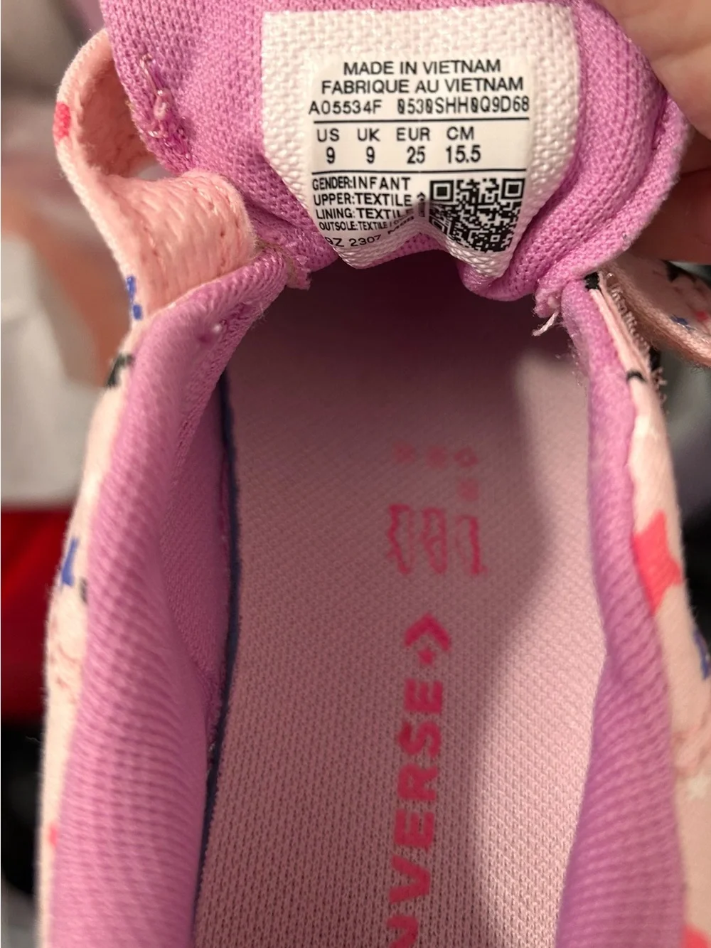Converse Kids Pink Star Print Double-Strap Sneakers